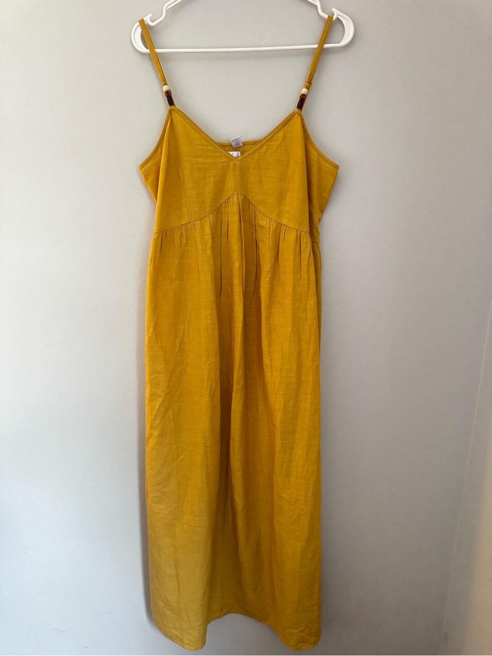 Old Navy Mustard Maxi Dress with Adjustable Spaghetti Straps